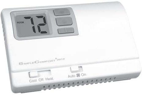 ICM Controls SC2010L Thermostat, 1-Stage Heat/Cool or Heat Pump, Backlit, Dual Power,Multicolor
