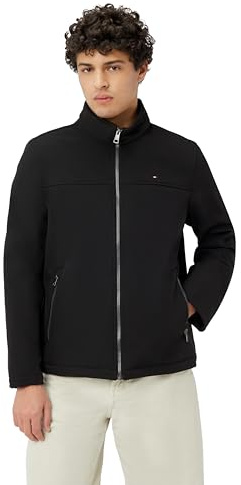 Tommy Hilfiger Active Soft Shell Jacket Chaqueta Cortavientos, Negro, M para Hombre