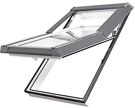 Skylight Premium Dachfenster mit Dauerlüftung PVC 55 x 118 mit Eindeckrahmen
