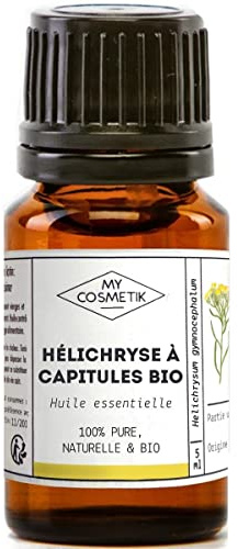MyCosmetik - Huile Essentielle d'Hélichryse à capitules BIO AB - Issue de l'agriculture Biologique - Chémotypées HEBBD/HECT - 100% pure et naturelle - Certifié ECOCERT - Fabriqué en France - 5 ml