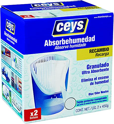 PASO - Absorbehumedad Recarga - Granulado Ultra Absorbente - Elimina el Exceso de Humedad con Tejido Protector - 450g
