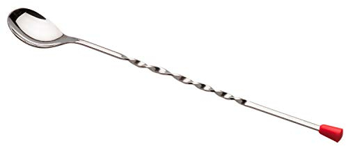 PIAZZA Cucchiaio Miscelatore in Acciaio Inox con Tappo Rosso - 28Cm