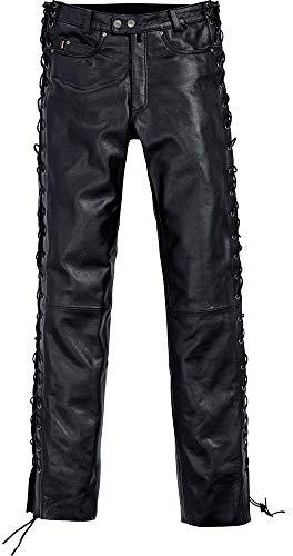 Spirit Motors Pantalon de Moto Pantalon en Cuir à Lacets 1.0 Noir XL, Unisexe, Chopper/Cruiser, été