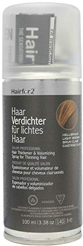 Hairfor2 Haarverdichtungsspray gegen lichtes Haar | Haarpuder | Streuhaar | Haarauffüller | Haarausfall | Haarverdichter (100ml) (hellbraun)