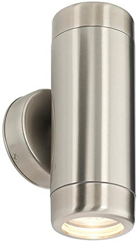 Saxby Atlantis Outdoor Wall Light - Marine Grade Up and Down Lights - IP65 Garden Security Lighting - LED External Downlight for Front Door, Porch, Pathway - Requires 2 x 7W LED GU10 (Not Supplied)