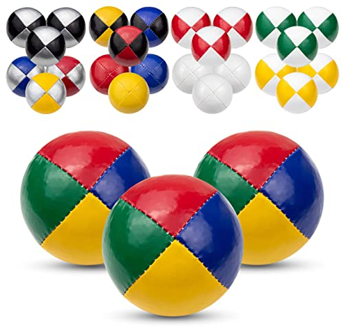 Juggle Dream 3X Pro Thud Jonglierbälle - Set mit 3 professionellen Jonglierbällen mit kostenlosem Online-Lernvideo, perfekt für Anfänger und Experten (Mehrfarbig)