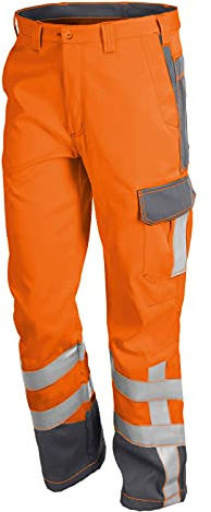 KÜBLER Workwear KÜBLER Safety X Arbeitshose warnorange, Größe 44, Herren-Arbeitshose aus Mischgewebe, zertifizierte Arbeitshose