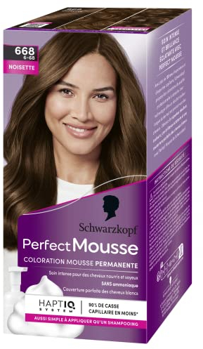 Schwarzkopf - Perfect Mousse - Colorazione Capelli - Schiuma permanente senza ammoniaca - Maschera Cura 96% di ingredienti di origine naturale - Nocciola 668