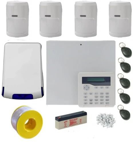 Wired Intruder/Burglar Alarm System Kit - Professional Kit with 4 PIRs and LCD Keypad