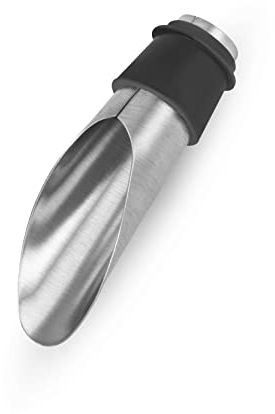 Fackelmann 49471 Bec verseur de vin Acier Inoxydable Silicone Argent/Noir 7,5 cm