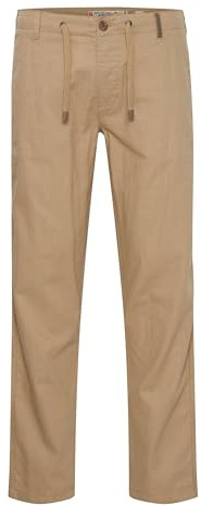 Indicode IDIves Herren Leinenhose Sommerhose Lange Stoffhose mit Kordel Gürtelschlaufen Leinenmix Eingrifftaschen Regular fit, Größe:S, Farbe:Cornstalk (013)