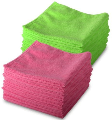10 Pink & 10 Green Microfibre Genuine Exel Brand Magic Cleaning Cloths. Chemical Free Cleaning. Anti Bacterial Microfiber Cloths for Amazing Smear Free Wiping.
