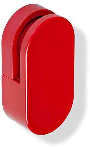 HEWI Spiegelhalter Serie 477, Spiegelhalterung in rot, Befestigung für 6mm dicke Spiegel - 477.01.100 33