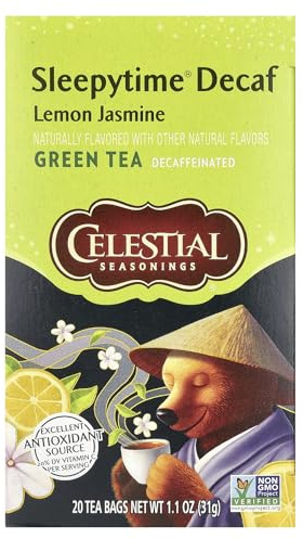 Celestial Seasonings Sleepytime Decaf Green Tea With Lemon and Jasmine, 20 Tea Bags by Celestial Seasonings