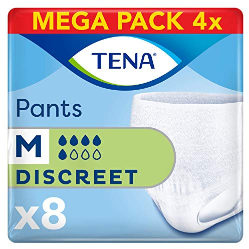 Tena Pants Discreet Medium, Mega Pack mit 32 Pants (4 Packungen je 8 Einweghöschen)