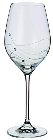Dartington Crystal Glitz Single Wine Glass, Single | Glitz Wine Glass | 225mm | 33cl | Embellished with Sparkling Crystal Elements| Suitable for Any Kind of Wine; red, White or Rose | Gift