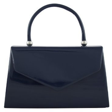 Purple Possum UK Marineblau glänzend Handtasche, Dunkelblau Abend Tasche, kleinen Umschlag Stil Top Griff Handtasche