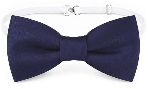TigerTie - Småbarn, babyfluga i enfärgad, enfärgad med elastiskt band, 29 till 40 cm, justerbar halsomkrets + förvaringslåda, marinblå mörkblå