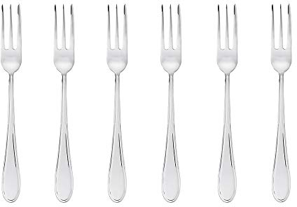 Sambonet 52559A55 Frame Set di Forchette da Dessert, Forchette Dolce Monoblocco in Acciaio Inox in 18/10, Lavabile in Lavastoviglie, 6 pezzi