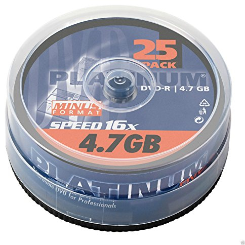 PLATINUM DVD-R 25er Spindel 16x Speed DVD-Rohlinge 100302