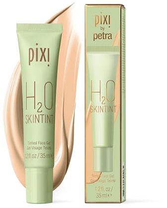 Pixi H2O SkinTint | Tinted Gel Moisturizer | Lightweight, Hydrating & Water-Resistant | Evens Tone & Reduces Redness | Nude | 1.2 fl oz/35 ml