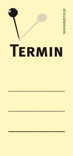 BIZSTIX® Business Haftnotizen Termin - 1 Packung mit 5 Haftnotizblöcken zu je 100 Blatt, 75 x 35 mm