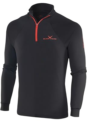 Black Crevice Ski-Rolli för män med dragkedja I Långärmad funktionell tröja för män i olika färger och storlekar I flexibel och ventilerande långärmad