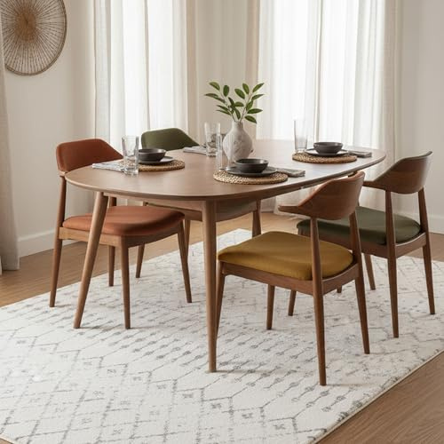 nuLOOM 4x6 Moroccan Blythe Area Rug, Grey, Faded Bohemian Design, Stain Resistant, For Bedroom, Dining Room, Living Room, Hallway, Office, Kitchen, Entryway