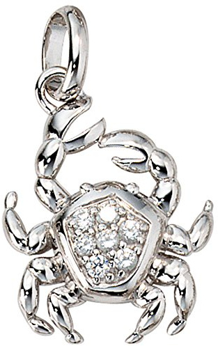Jobo Sternzeichen-Anhänger Krebs aus 925 Sterling Silber mit Zirkonia