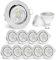 linovum 10x LED Einbauspots rund schwenkbar Edelstahl Optik - Spot Einbauleuchten Set mit 3W LED GU10 neutralweiß inkl. GU10 Fassung