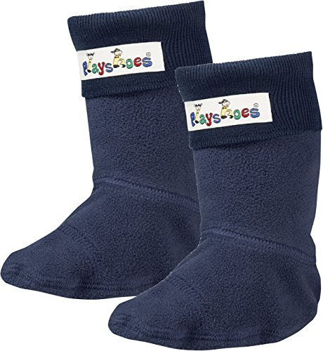 Playshoes Calzini-stivali, Caldi calzini da stivale in gomma Unisex - Bambini e ragazzi, pile blu scuro, 30/31