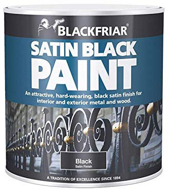 Blackfriar BKFSB125 - pintura para madera y metal, 125 ml – negro satinado, BKFSB250
