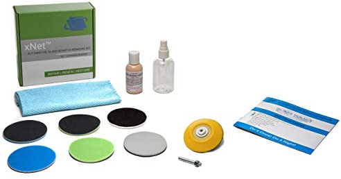 GLASS POLISH DIY 75mm Windscreen Scratch Removal Kit for All Car Glass, Removes Deep Scratches, Wiper Blade Damage & Haziness, Restores Clear Visibility (Drill)