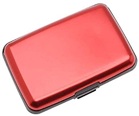 Rohans Aluminium Credit Card Holder Wallet CASE Purse Metal Business Card Protector UK (Red)