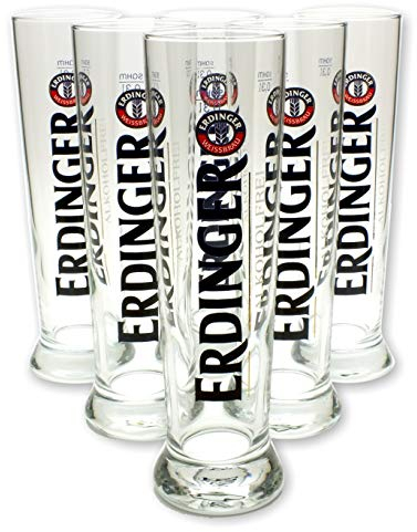 6 Stück Erdinger alkoholfrei Gläser 0,3l - Set