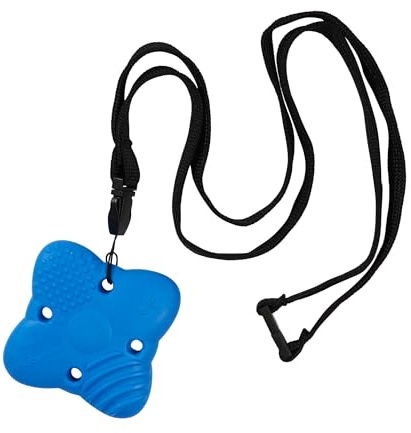 Sensory Direct Chewbuddy 2 & Lanyard - Pack of 1, Sensory Chew or Teething Aid | for Kids, Adults, Autism, ADHD, ASD, SPD, Oral Motor or Anxiety Needs | Blue
