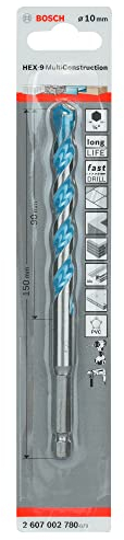 Bosch 2607002780 Multi-Purpose Drill Bits Hex-9 Multi Construction 10X60X150Mm