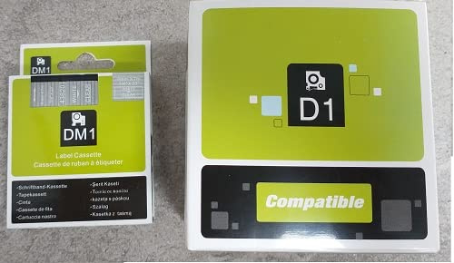 Kompatibel DYMO D1-serie standard märkningstejp. 9 mm x 7 m – vit på transparent 40920