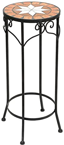 DanDiBo Blumenhocker Mosaik Rund 62 cm Blumenständer 12011 Beistelltisch Pflanzenständer Mosaiktisch