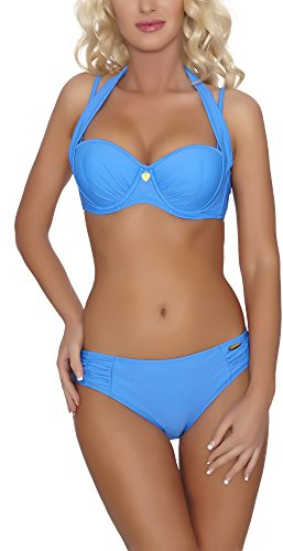 aQuarilla Damen Push Up Bikini Set Paris (Dunkelblau, 36)