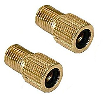 Adaptador de latón de válvula Presta a Schrader para bicicletas, incluye junta tórica, 2 unidades
