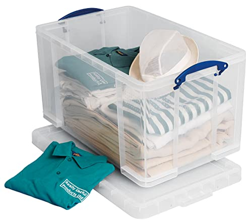 Really Useful 84 Litre Versatile Clear Storage Box: Stackable, Transparent, Secure. Ideal for Storage & Transport. Organize with Ease, Ultimate Convenience