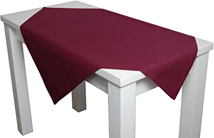 beties Farbenspiel Tischdecke Mitteldecke ca. 80x80 cm - in interessanter Größen- und Farbauswahl - 100% Baumwolle für eine fröhlich Stimmung in Unifarben (Hibiskus Beere)