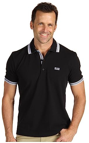 Boss Paddy Polo Shirt Camisa, Negro, M para Hombre