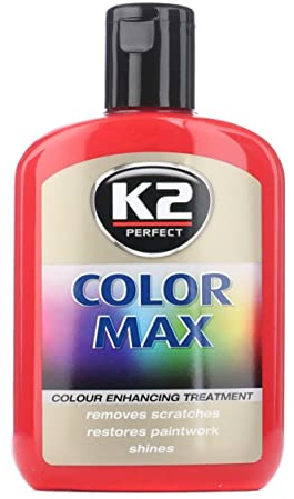 K2 Color Max färgpolering autopolitur vaxspolitur politur med karnaubavax, bandstorlek: 200 ml; färg: röd