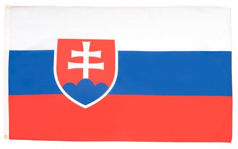 AZ FLAG - Drapeau Slovaquie - 90x60 cm - Drapeau Slovaque 100% Polyester Avec Oeillets Métalliques Intégrés - Pavillon 50 g