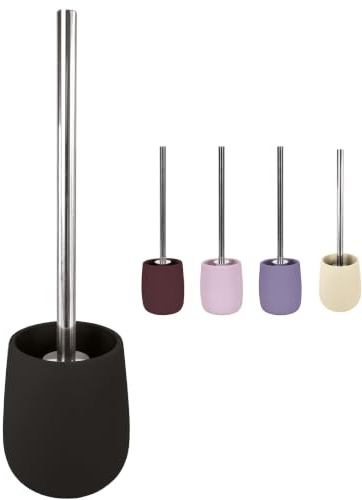 KW Luxury Ceramic/Porcelain/Stoneware Toilet Brush and Holder (Black)