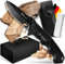 BERGKVIST® K9 Klappmesser (Einhandmesser) - scharfes Taschenmesser aus Vollmetall für Outdoor & Survival mit Edelstahlklinge, Feuerstahl & Gürteltasche