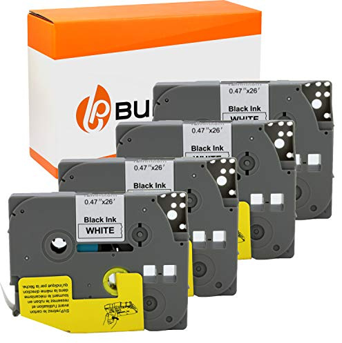 Bubprint 4x TZE-231 kompatibel als Ersatz für Brother P-touch Bänder 12mm TZE-231 TZE231 Tape H101gb H101c H100lb H100r H101 H105 H100 H107b D400 D200 D600vp E110 Schwarz auf Wieß
