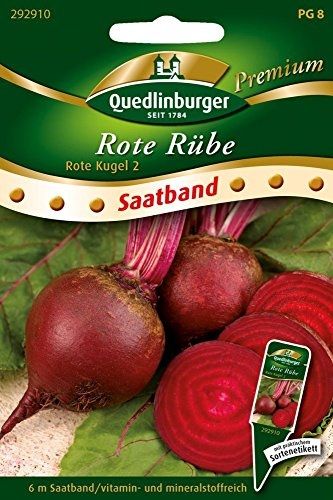 Quedlinburger 292910 Rote Bete Rote Kugel 2 (Saatband) (Rübensamen)